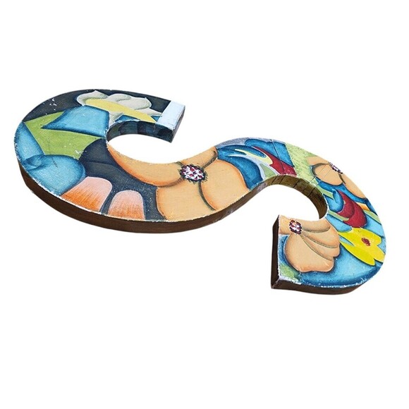 Anthropologie Ampersand S Painted Sign Alphabet Wall Art Name Symbol Home Décor - Picture 5 of 9